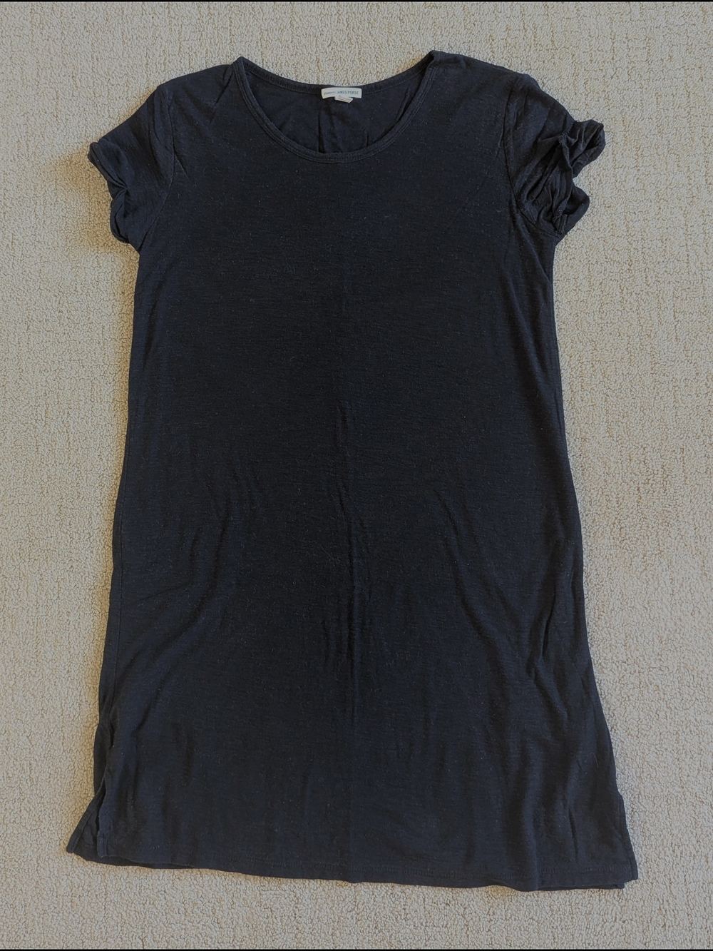 Standard James Perse Rolled Sleeve T-shirt Dress Womens 2 US M Black Minimalist